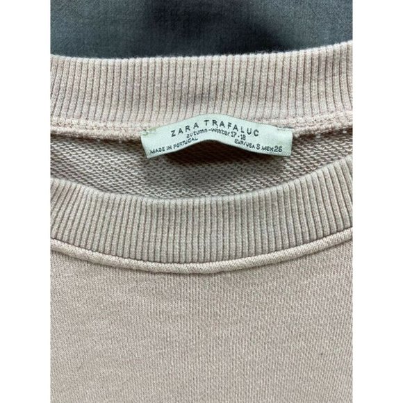 Zara Trafaluc Shirt Women Small Beige Pearls Beads Long Sleeve Pullover Ladies. - Picture 4 of 8